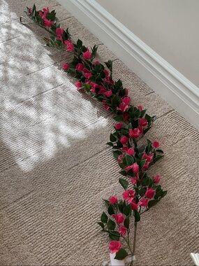 Ashland Pink and Green Floral Garland. NWT. 6 feet